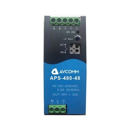 Avcomm 480W Single Output Industrial DIN Rail Power Supply APS-480-48